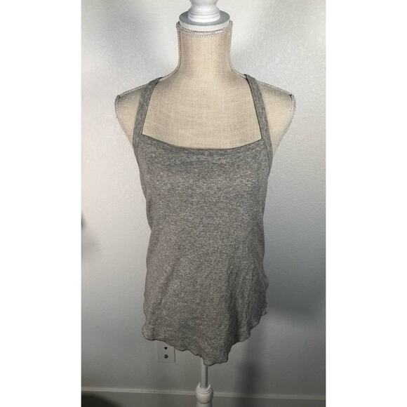 Chaser Heather Gray T Back Basics Tank Top - M - Picture 1 of 3